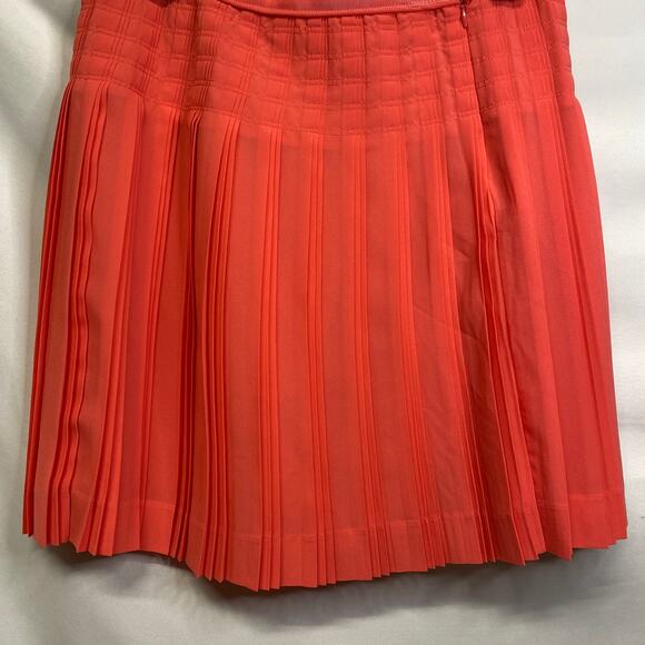J Crew Woman's  Size 4 Orange Stitched  Pleated  Mini Skirt - Picture 5 of 5